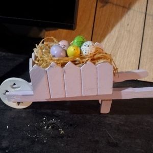 Pink Wooden Easter Cart
